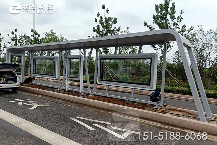 山東臨沂城市現(xiàn)代候車亭安裝完成-圖片5