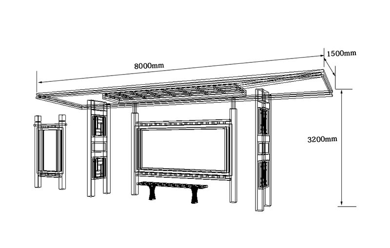 仿古公交站臺候車亭定做