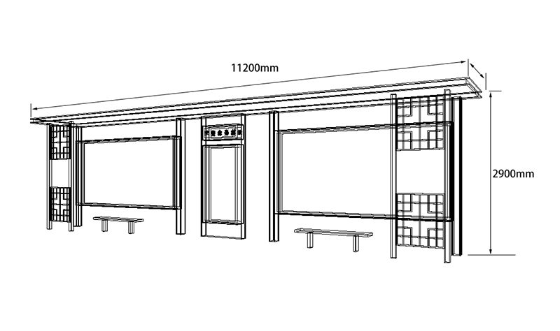 仿古式公交站亭