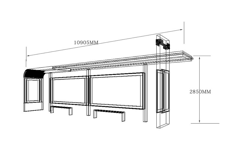 城市公共汽車候車亭改造尺寸圖