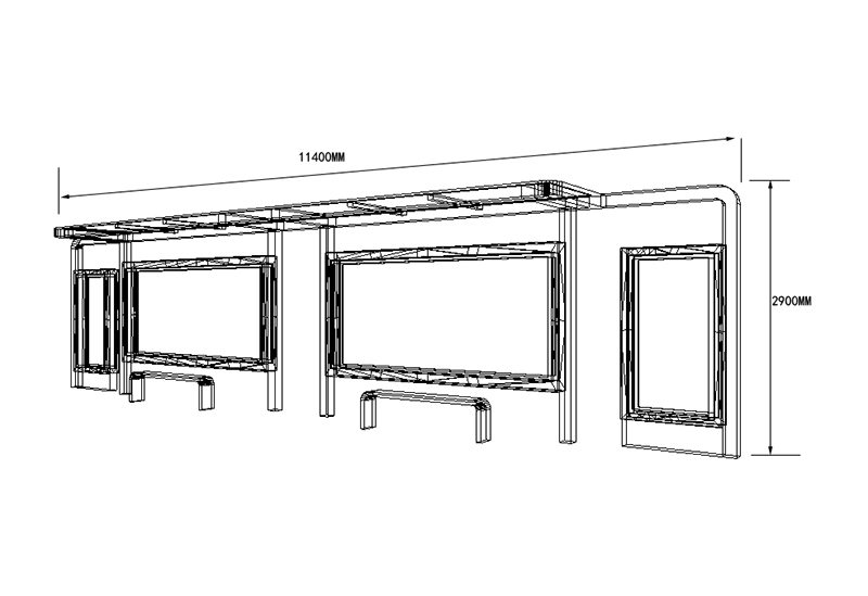新款城市道路公交站臺候車亭尺寸