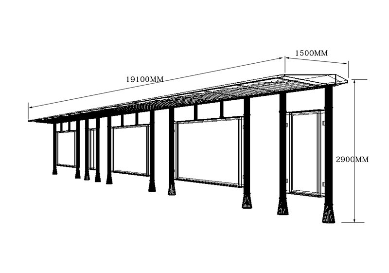 大型城市公交候車亭尺寸圖