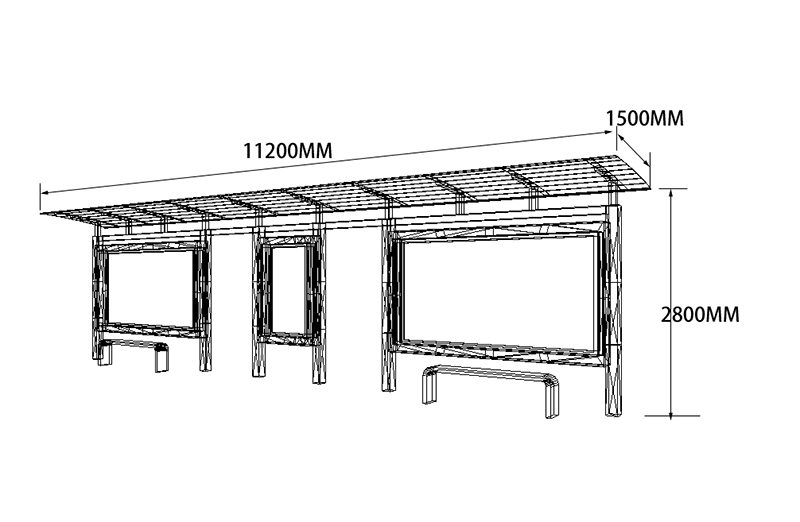 PC耐力板雨棚公交候車亭尺寸