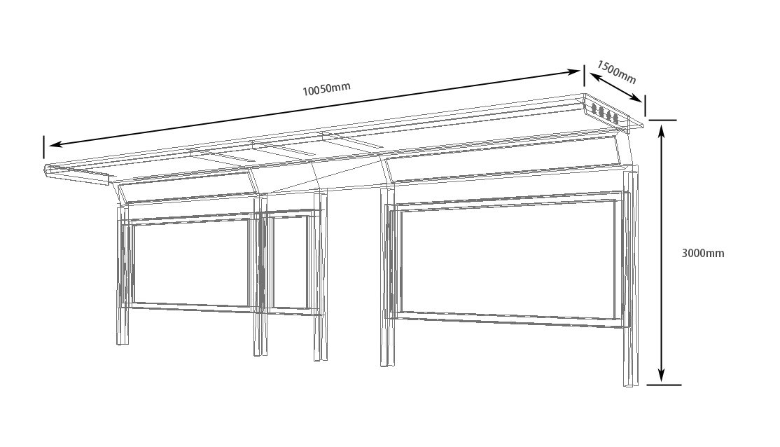 LED顯示屏公交站點(diǎn)候車亭尺寸